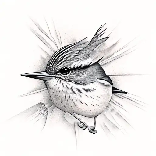wren bird tattoo design idea