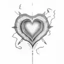 heart on fire tattoo design idea