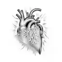 heart on fire tattoo design idea