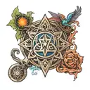 magic: the gathering mana symbols tattoo design idea
