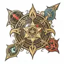 magic: the gathering mana symbols tattoo design idea
