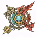 magic: the gathering mana symbols tattoo design idea