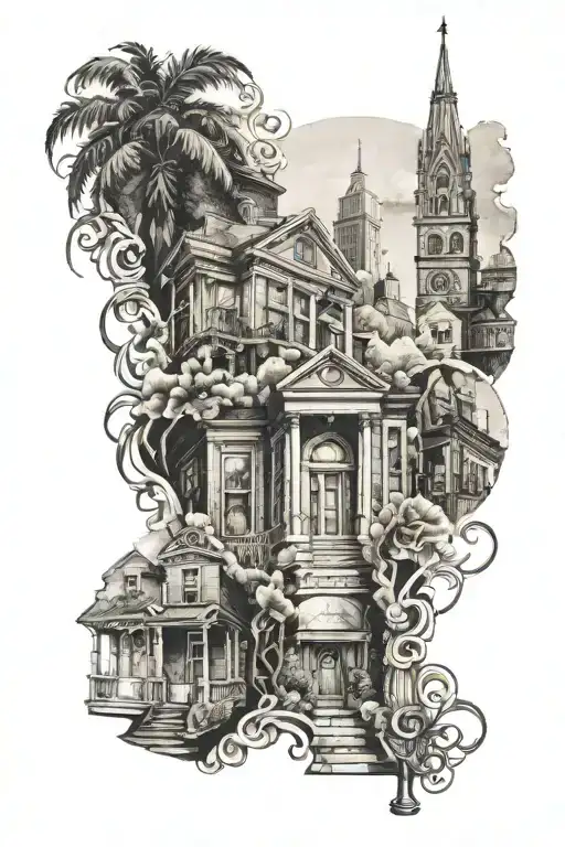 New York, New Orleans, Denver tattoo design idea