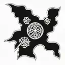 Celtic armband with negative space cross  tattoo design idea