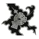 Celtic armband with negative space cross  tattoo design idea