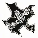 Celtic armband with negative space cross  tattoo design idea