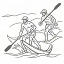 outrigger canoe racing scene tattoo design idea