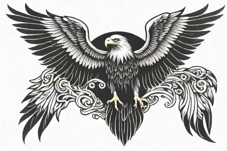 eagle wings tattoo design idea