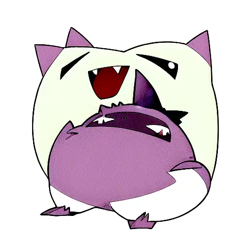 gengar with snorlax tattoo design idea