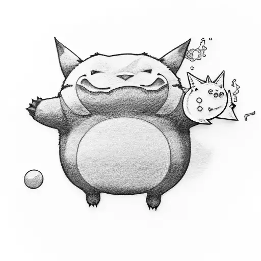 Snorlax dressed as Gengar tattoo design idea