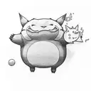 Snorlax dressed as Gengar tattoo design idea