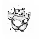 Snorlax dressed as Gengar tattoo design idea