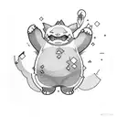 Snorlax dressed as Gengar tattoo design idea