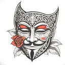 anonymous mask tattoo design idea