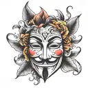 anonymous mask tattoo design idea