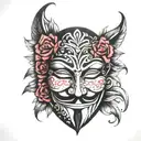 anonymous mask tattoo design idea