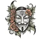 anonymous mask tattoo design idea