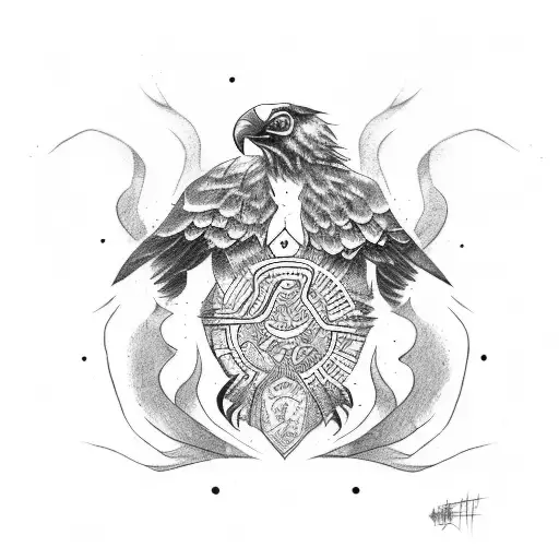 A jiu-jitsu fighter grappling with a giant crow tattoo design idea
