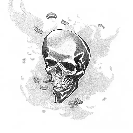 death with money tattoo design idea