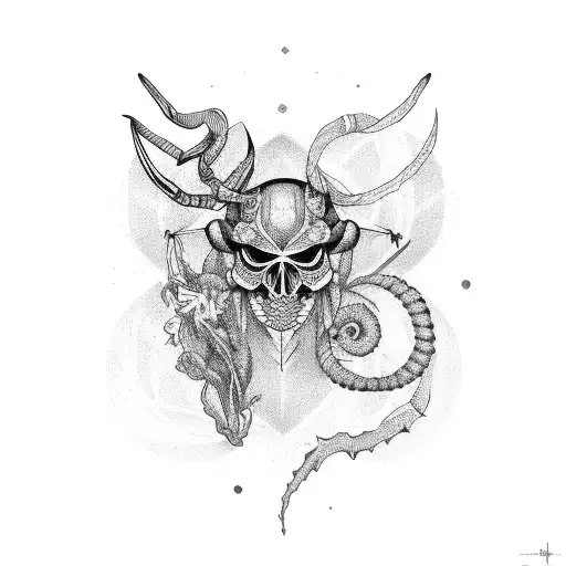 cancer and scorpio peace tattoo design idea