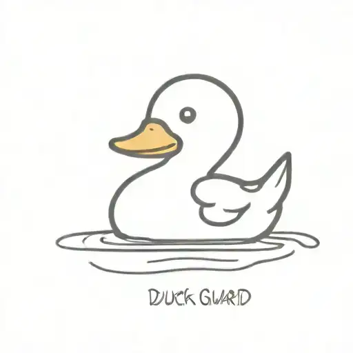 rubber ducky staring back at me with words "what what guard duck " tattoo design idea