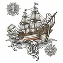 conquistador ships   tattoo design idea
