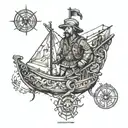 conquistador ships   tattoo design idea