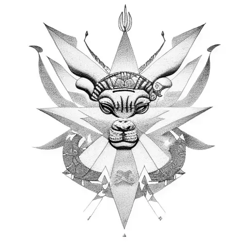 A minimalist tattoo of Orishas figures in fine line style tattoo design idea