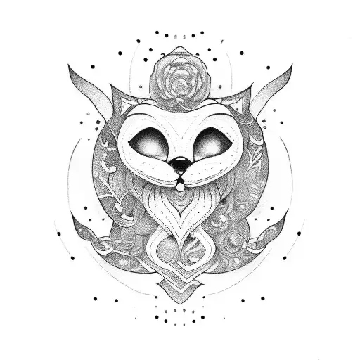 A minimalist tattoo of yemaya  in fine line style tattoo design idea