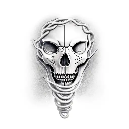 Medusa skeleton tattoo design idea