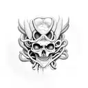 Medusa skeleton tattoo design idea