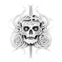 Medusa skeleton tattoo design idea