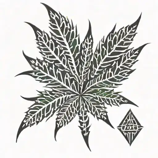 Marijuana leaf tattoo design idea