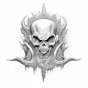 dark art,devil,black metal tattoo design idea