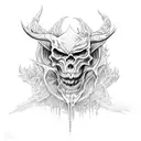 dark art,devil,black metal tattoo design idea
