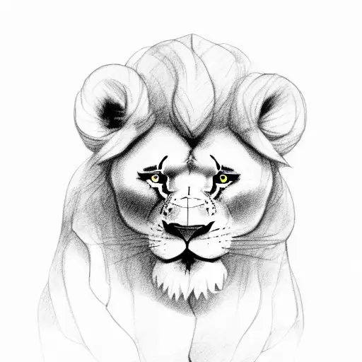 3 lions in a field tattoo design idea