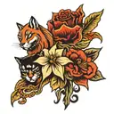 family 5 persons tattoo design idea