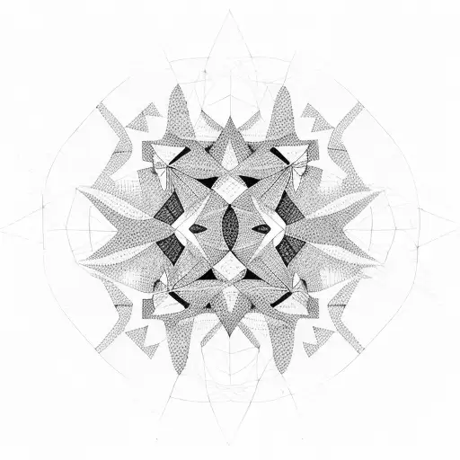 Trading graph transformed into a geometric pattern tattoo design idea