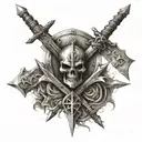 templar cross and swords  tattoo design idea