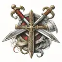 templar cross and swords  tattoo design idea