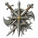 templar cross and swords  tattoo design idea
