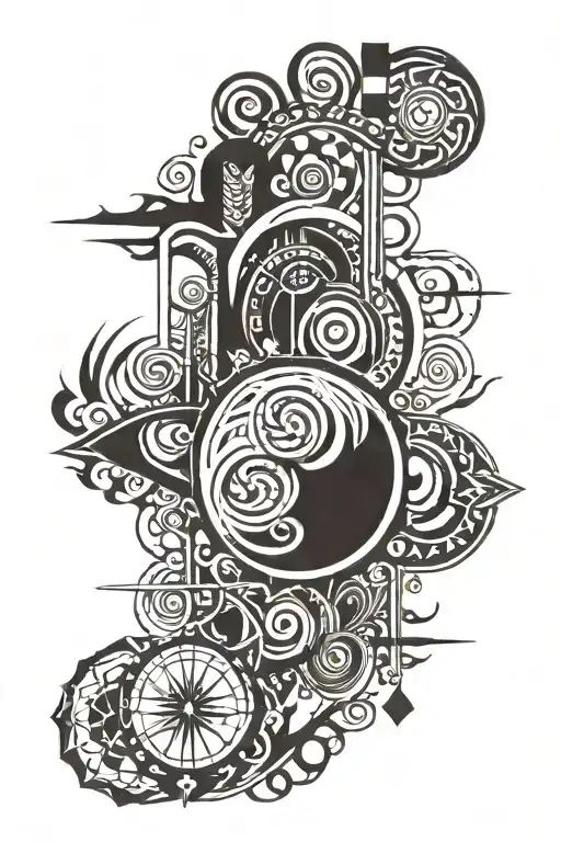 all those that wander are not lost time tattoo design idea