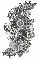 all those that wander are not lost time tattoo design idea