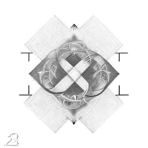 numbers 19 and 8 mixed as an infinite sign tattoo design idea
