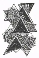 3 triangle outline intertwined tattoo design idea