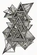 3 triangle outline intertwined tattoo design idea