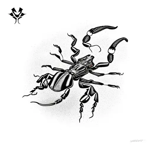 A scorpion DJ spinning vinyl records tattoo design idea