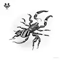 A scorpion DJ spinning vinyl records tattoo design idea
