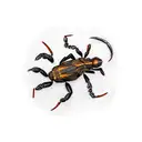 A scorpion DJ spinning vinyl records tattoo design idea