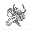 A scorpion DJ spinning vinyl records tattoo design idea